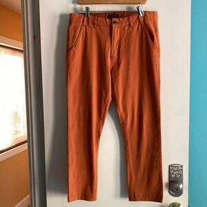 Flannel -Australian Brand - Mens Sz 34 Orange Westside Chino Slim Leg Ankle Pant